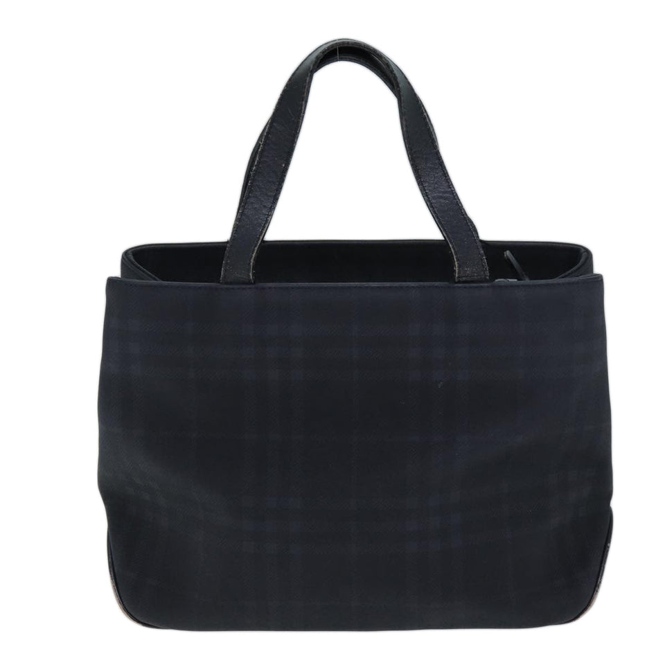 Luxury Burberry Nova Check Hand Bag Nylon Black Auth 73147