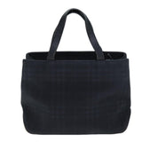 Luxury Burberry Nova Check Hand Bag Nylon Black Auth 73147