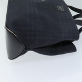 Luxury Burberry Nova Check Hand Bag Nylon Black Auth 73147