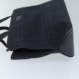 Luxury Burberry Nova Check Hand Bag Nylon Black Auth 73147