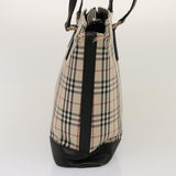 Luxury Burberry Nova Check Tote Bag Canvas Beige Auth 73161