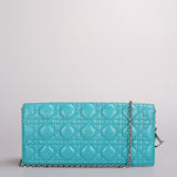 Dior Aqua Green Cannage Leather Lady Dior Chain Clutch bag