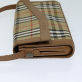 Luxury BurberrySs Nova Check Shoulder Bag Canvas Beige Auth 74254