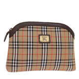 Luxury BurberrySs Nova Check Clutch Bag Canvas Beige Auth 74811