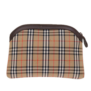 Luxury BurberrySs Nova Check Clutch Bag Canvas Beige Auth 74811