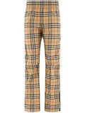 Luxury Burberry Organic Cotton Check Straight Pants Beige