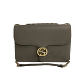 Gucci Shoulder Bag leather gray Interlocking Women