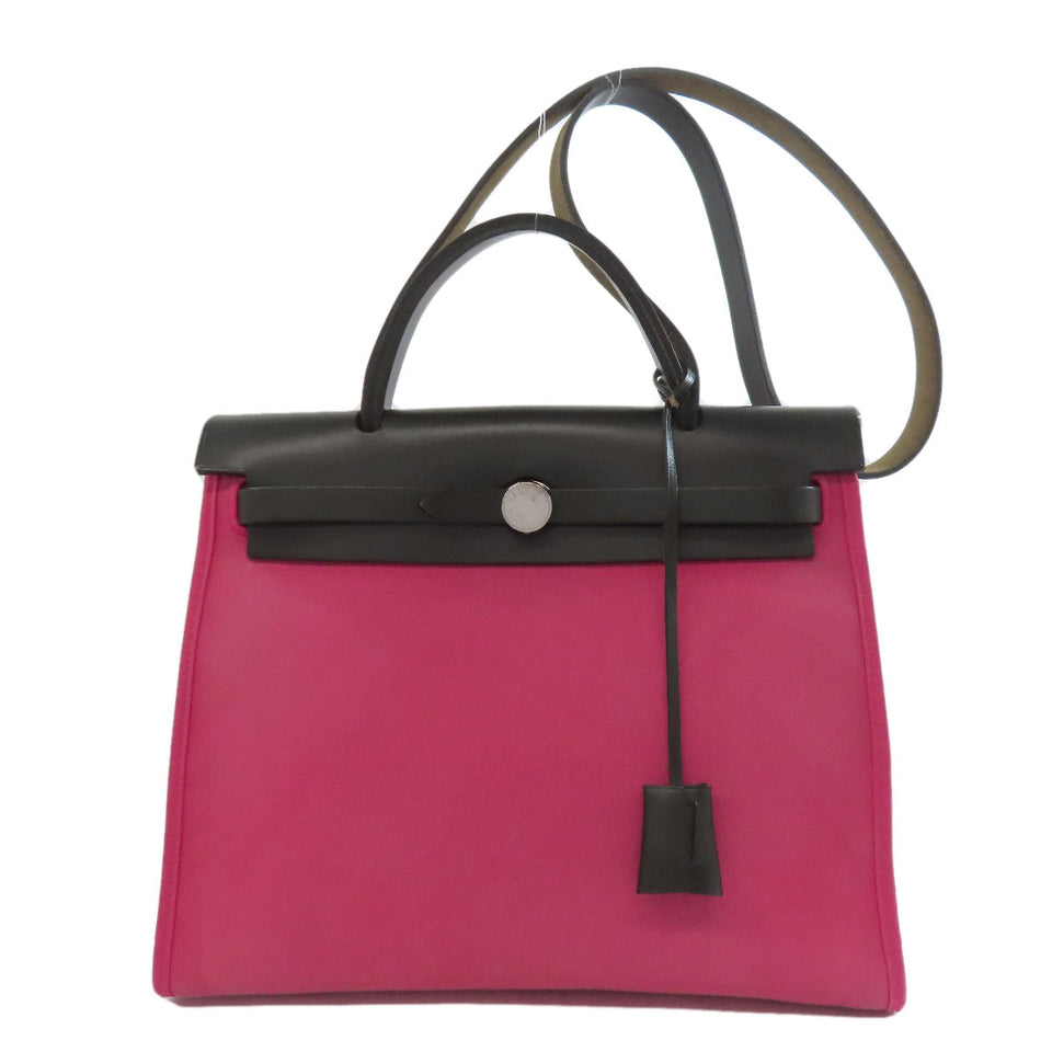 Hermes Handbag Towar Officche Brown Herbag Zip PM SilverMetal