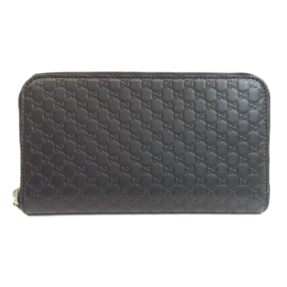 Gucci Long Wallet Purse 544473 leather black Outlet GG Signature Micro Shima