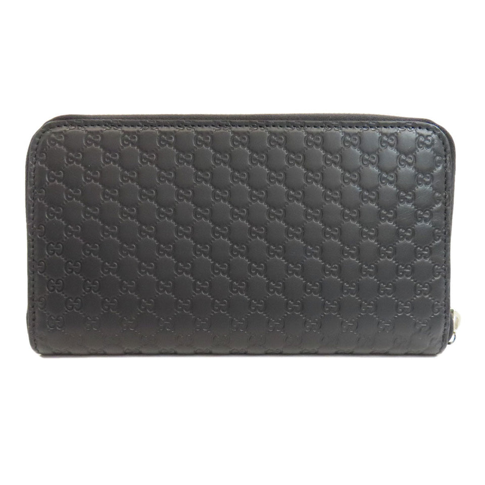 Gucci Long Wallet Purse 544473 leather black Outlet GG Signature Micro Shima