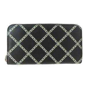Burberry Long Wallet Purse leather black Chain motif Women(Unisex)