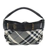 Luxury Burberry Nova Check Shoulder Bag Nylon Gray Auth 75142