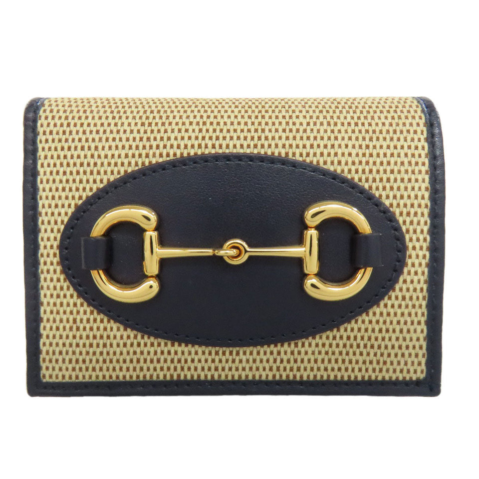 Gucci Bifold Wallet 621887 canvas beige Horsebit