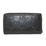 Gucci Long Wallet Purse 625558 PVC black Zip Around GG Embossed