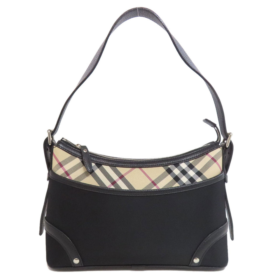 Burberry Shoulder Bag Nylon black Nova Check One Belt