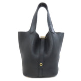 Hermes Handbag Taurillon Clemence black Picotin Lock PM Gold Metal Women