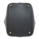 Hermes Handbag Taurillon Clemence black Picotin Lock PM Gold Metal Women