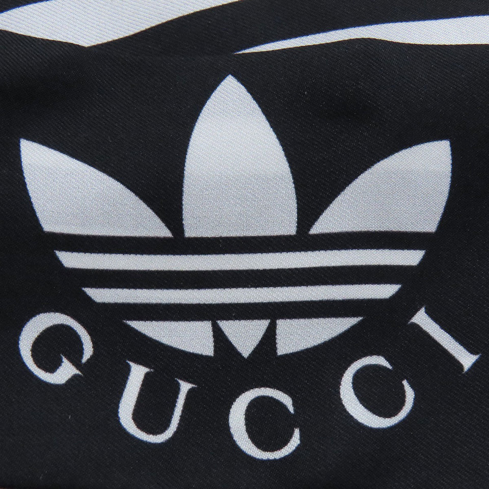 Gucci scarf 703568 silk black adidas collaboration Women