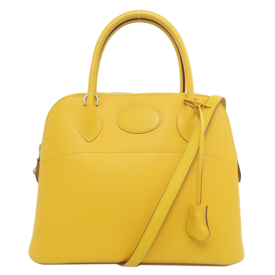 Hermes Tote Bag Epsom yellow Bolide 31 SilverMetal