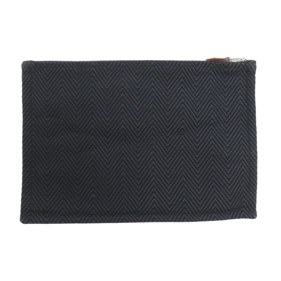 Hermes Accessory pouch cotton black logo Women