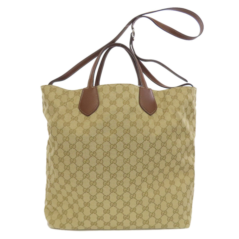 Gucci Tote Bag 370823 canvas Brown GG pattern reversible 2WAY