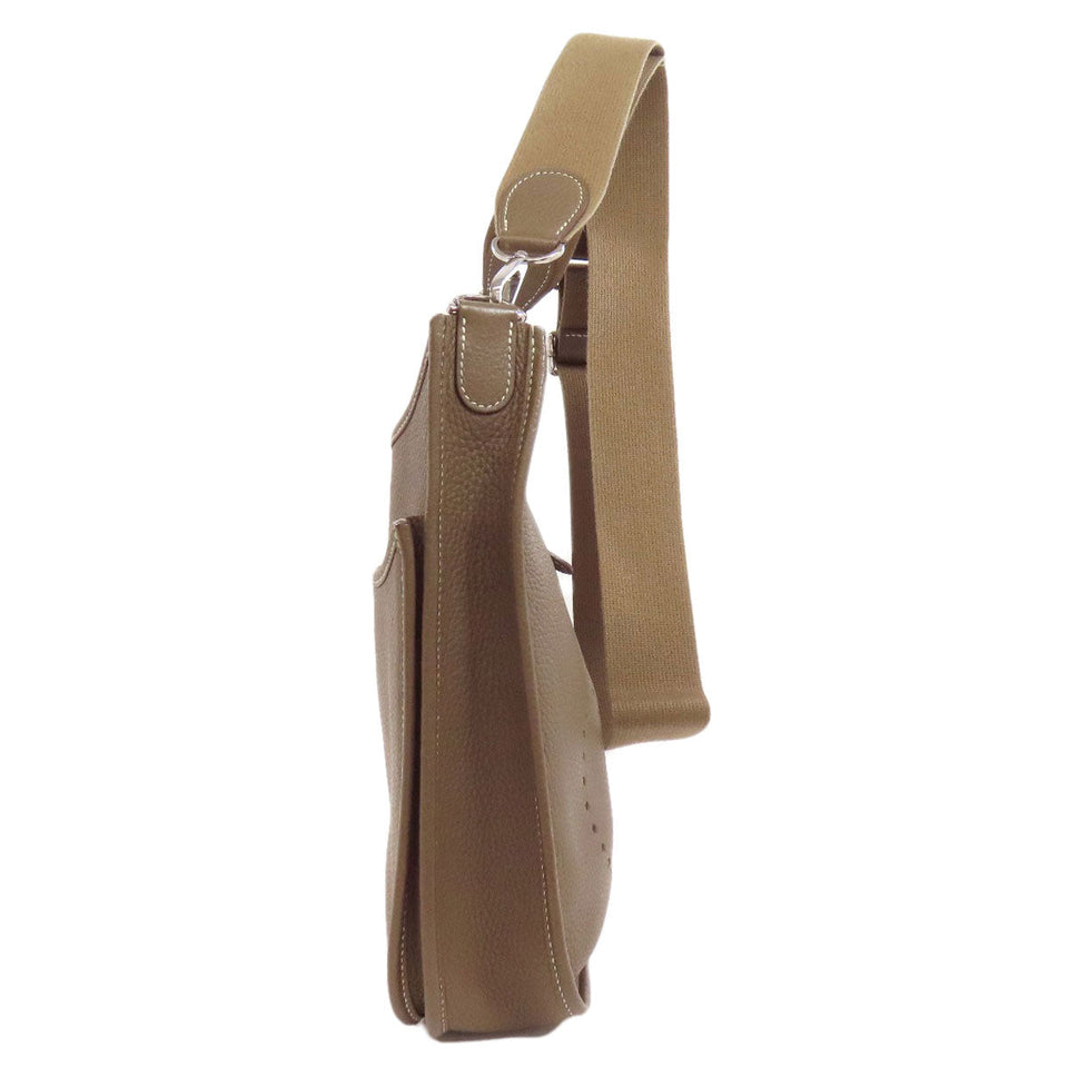 Hermes Shoulder Bag Taurillon Clemence Brown Evelyn 3 PM Etop SilverMetal Women