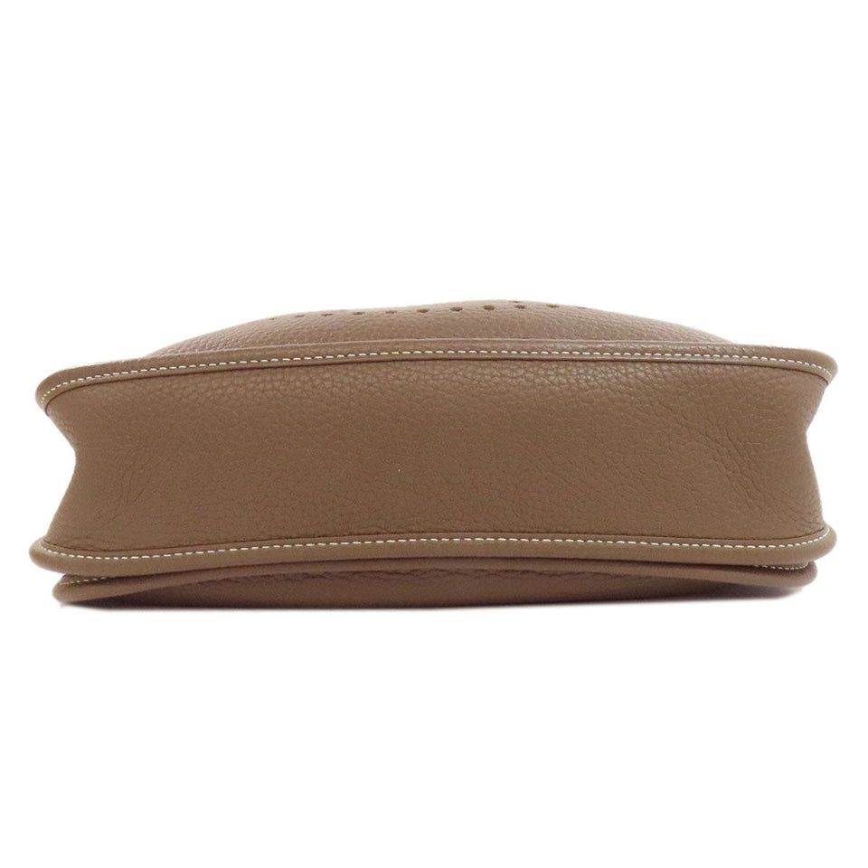 Hermes Shoulder Bag Taurillon Clemence Brown Evelyn 3 PM Etop SilverMetal Women