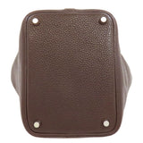 Hermes Handbag Taurillon Clemence Brown Picotin Lock PM SilverMetal Women