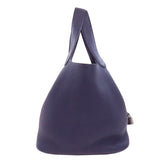 Hermes Handbag Taurillon Clemence Navy Picotin Lock MM SilverMetal Women