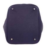 Hermes Handbag Taurillon Clemence Navy Picotin Lock MM SilverMetal Women