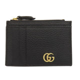 Gucci Coin case 574804 leather black GG Marmont Double G Women