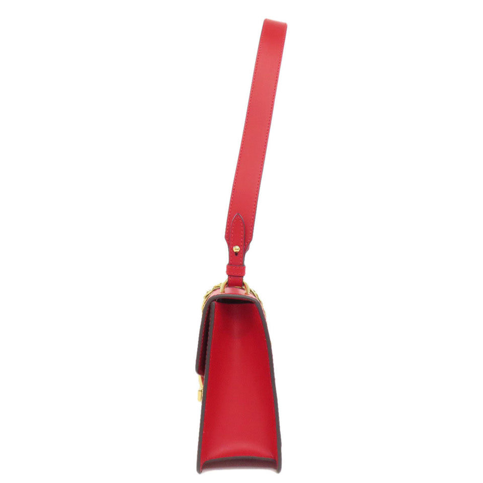 Gucci Shoulder Bag 421882 Calfskin Red Silvi