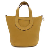 Hermes Handbag Taurillon Clemence Brown In the Loop 18 SilverMetal Women