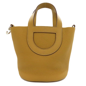 Hermes Handbag Taurillon Clemence Brown In the Loop 18 SilverMetal Women