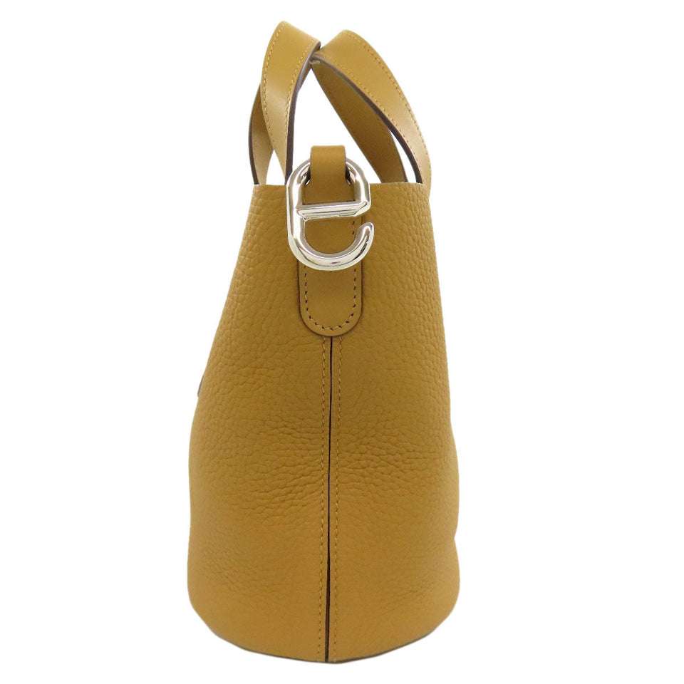 Hermes Handbag Taurillon Clemence Brown In the Loop 18 SilverMetal Women