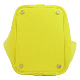 Hermes Handbag Taurillon Clemence yellow Picotin Lock PM SilverMetal Women