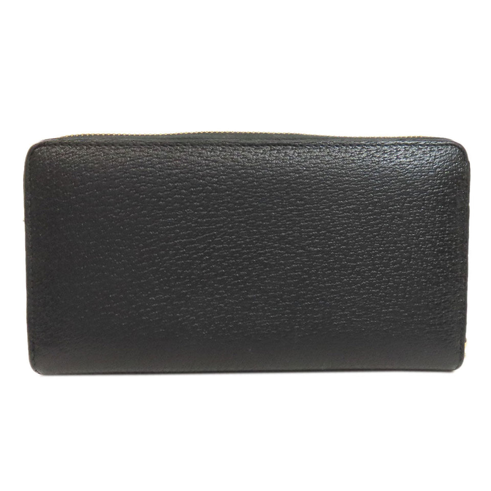 Gucci Long Wallet Purse 700484 leather black Zip Around Horsebit Women