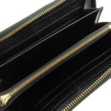 Gucci Long Wallet Purse 700484 leather black Zip Around Horsebit Women
