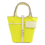 Hermes Handbag canvas yellow Picotin Lock Cargo PM SilverMetal Women
