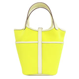 Hermes Handbag canvas yellow Picotin Lock Cargo PM SilverMetal Women