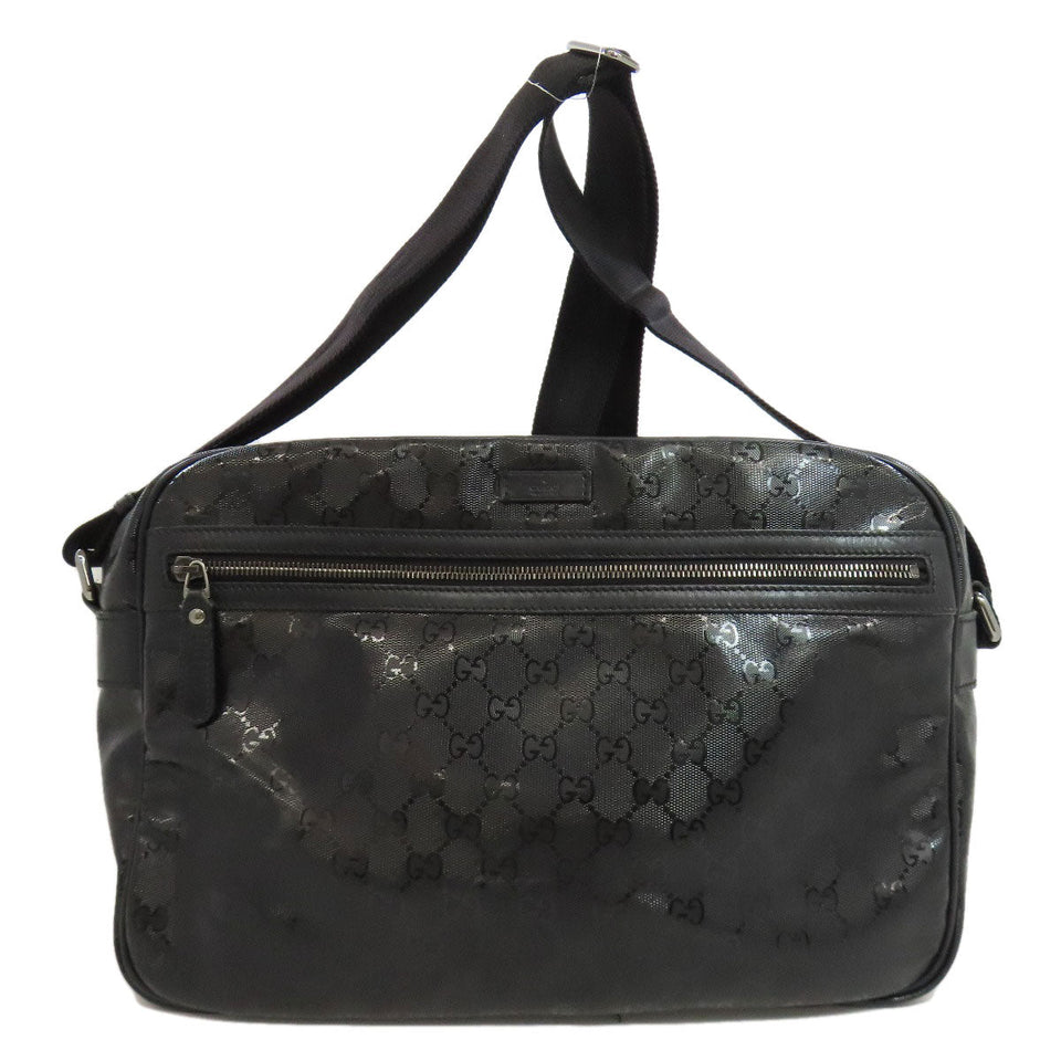 Gucci Shoulder Bag 211107 PVC black GG implementation