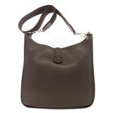 Hermes Shoulder Bag Taurillon Clemence Brown Evelyn 1 GM Silver Metal
