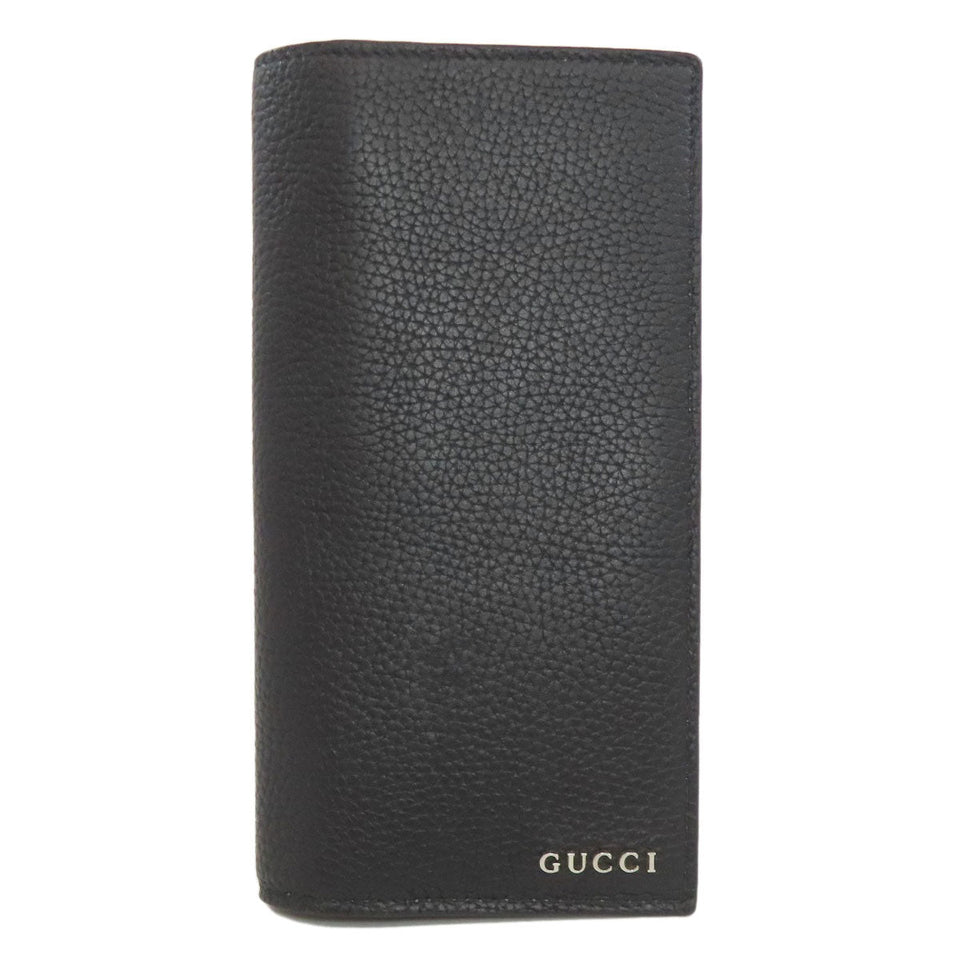 Gucci Long Wallet Purse 795296 leather black logo mens