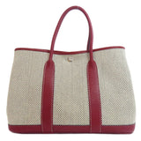 Hermes Tote Bag canvas Red Garden Party TPM SilverMetal