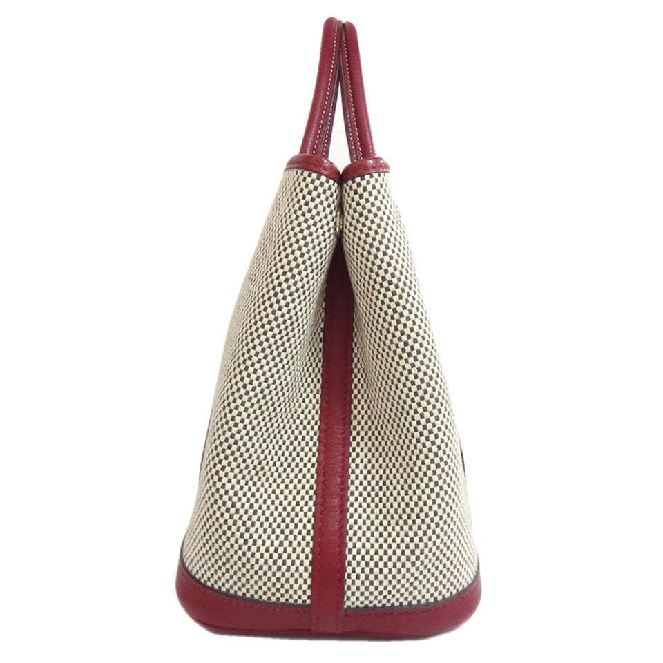 Hermes Tote Bag canvas Red Garden Party TPM SilverMetal