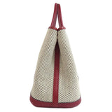 Hermes Tote Bag canvas Red Garden Party TPM SilverMetal