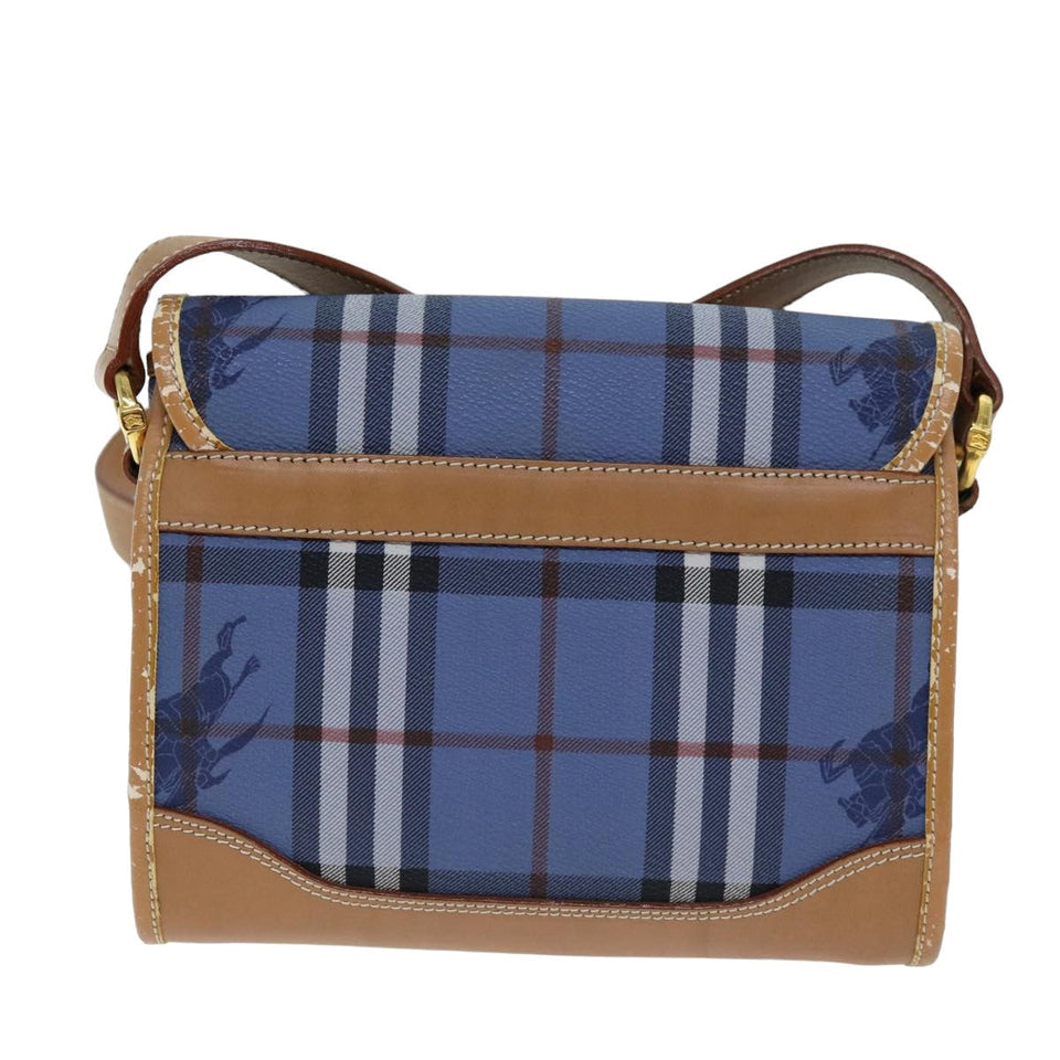 Luxury BurberrySs Nova Check Shoulder Bag PVC Blue Auth 75452