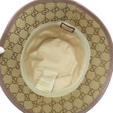 Gucci hat 576587 71% cotton, 29% polyester, cowhide beige GG canvas fedora hat Bucket hat GG Women M 58cm