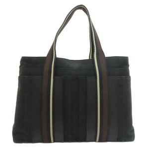Hermes Tote Bag canvas black Trocha Horizontal Zonal MM