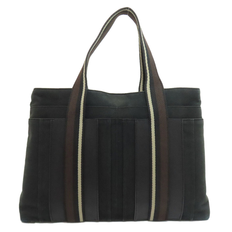 Hermes Tote Bag canvas black Trocha Horizontal Zonal MM